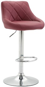 Sgabello Bar Lazio İn Ecopelle / Bordeauxrot / Chrom