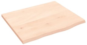 Ripiano a parete 60x50x2 cm legno massello rovere non trattato