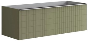 Mobile da bagno sotto lavabo Pixel grid verde laccato opaco L 120 x H 40 x P 45.5 cm 1 cassetto, lavabo non incluso