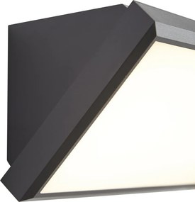 Lampada da parete moderna da esterno grigio scuro con LED IP65 e sensore di movimento - Marek