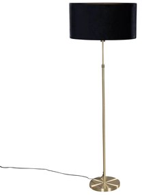 Lampada da terra oro con paralume ovale in velluto nero 50 cm - Parte