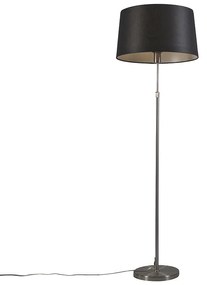 Lampada da terra in acciaio con paralume nero 45 cm regolabile - Parte