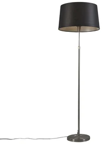 Lampada da terra in acciaio con paralume nero 45 cm regolabile - Parte