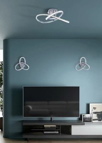 Plafoniera LED Kim Ø 58 cm cromo IP20 bianco naturale NOVECENTO
