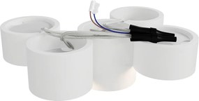 Plafoniera Rotonda 5xGX53 a Cilindri in Gesso Pitturabile - serie VOLUMI