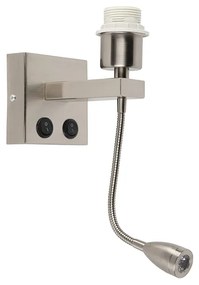 Applique moderna in acciaio con braccio flessibile - Brescia Combi