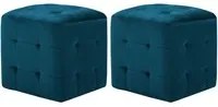 Comodini 2 pz Blu 30x30x30 cm in Tessuto Vellutato cod mxl 31005