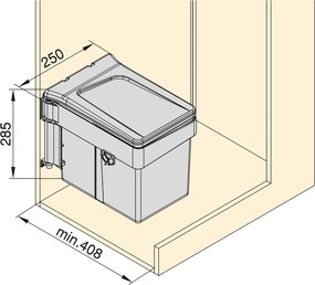 Pattumiera Differenziata per Anta Mobile Cucina 15L Apertura Automatica Emuca Grigio Antracite...
