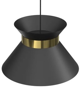 Lampadario a sospensione con filo NORGE 1xE27/15W/230V nero/oro