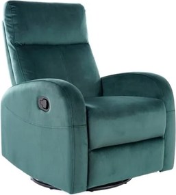 Poltrona reclinabile Olimp in velluto verde - Blu78