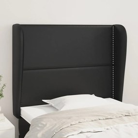 Testiera Ad Orecchio Nera 93x23x118/128 Cm İn Similpelle /