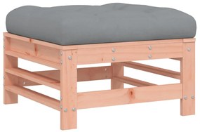 Poggiapiedi da giardino con cuscino legno massello di douglas