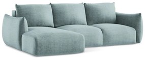 Divano angolare blu allungabile (con penisola a sinistra/con chaise lounge) Leila – Makamii