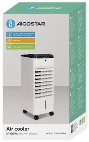 Aigostar - Raffrescatore aria 60W/230V bianco/nero con telecomando