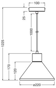 Ledvance - Lampadario a sospensione con filo DECOR PLASTER 1xE27/25W/230V diametro 22 cm gesso bianco