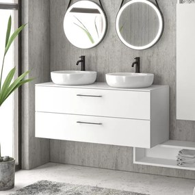 Mobile bagno 120cm con 2 cassetti e piano per lavabo appoggio EL-120P - KAMALU