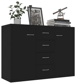 Credenza nera 88x30x65 cm in truciolato