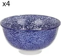 Set 4 coppette puntini blu porcellana Hanami