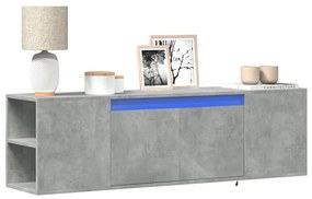 Mobile Tv A Parete Con Luci Led Grigio Cemento 135x31x39,5 Cm /