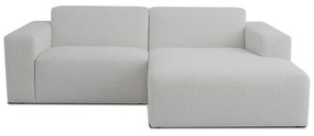 Divano angolare bianco in tessuto bouclé (angolo destro) Roxy - Scandic