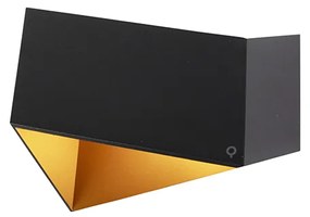 Applique da parete di design nera con oro - Fold