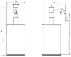 Dispenser sapone liquido da appoggio bianco brass brushed 66437 Gessi