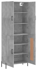 Credenza Grigio Cemento 69,5x34x180 cm in Legno Multistrato