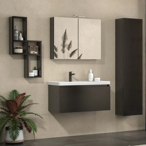 Mobile bagno sospeso 80cm cassetto e lavabo integrato SP-80 - KAMALU