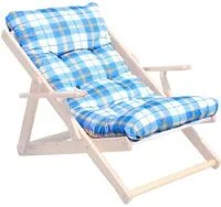 Cuscino Poltrona Relax 56x16x110 h cm in Cotone Blu