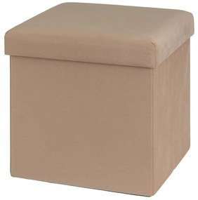 Poggiapiedi in velluto marrone chiaro Estela - Casa Selección