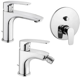 Set miscelatori Paffoni Lime lavabo bidet e doccia incasso con deviatore