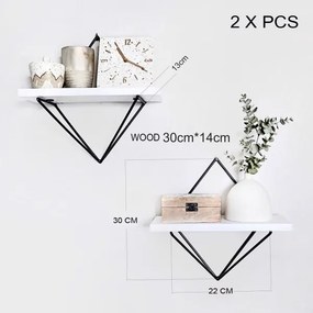 Set di 2 mensole DIA, bianco/nero