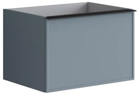 Mobile da bagno sospeso sotto lavabo L 60 x H 40 x P 45.5 cm blu laccato opaco, 1 cassetto Pixel frame