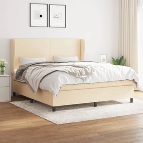 Giroletto A Molle Con Materasso Crema 160x200 Cm İn Tessuto /