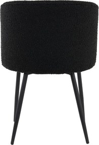 Sedia da pranzo nera in imbottito Elyna – Light &amp; Living