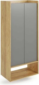 Armadio modulare Mobius 2D in legno naturale/grigio - H179 cm