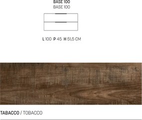 Mobile bagno sospeso con doppio cassetto BALI 100 cm Tabacco