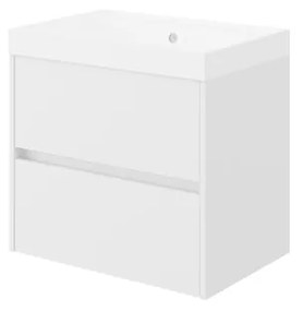 Mobile sottolavabo e lavabo Portofino bianco in mdf L 60 x H 50.5 x P 40 cm 1 vasca 2 cassetti