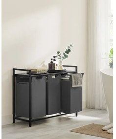 Cesto portabiancheria REX nero/grigio