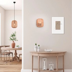 Lampadario marrone chiaro con paralume in tessuto ø 25 cm Runa - Trio