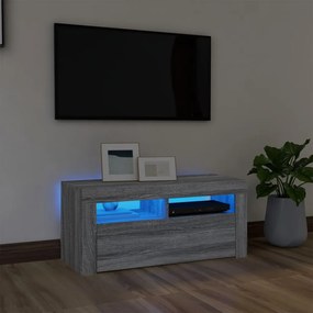 Mobile Porta Tv Con Luci Led Grigio Sonoma 90x35x40 Cm /