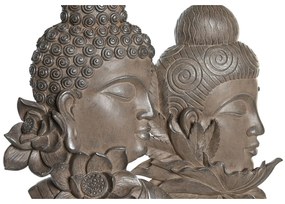 Statua Decorativa DKD Home Decor 23 x 8 x 42 cm Nero Marrone Buddha Orientale (2 Unità)