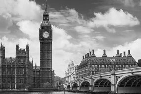 Stampa su tela – Big Ben a Londra in bianco e nero