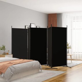 Divisorio A 5 Pannelli Nero 433x180 Cm İn Tessuto /