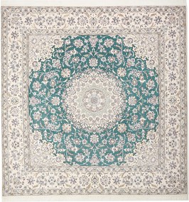 Nain Tappeto persiano 250 x 250 Verde (Iran) Annodato A Mano