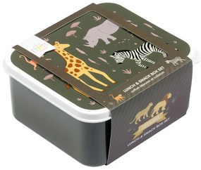 A Little Lovely Company - set di quattro scatole merenda - animali della savana
