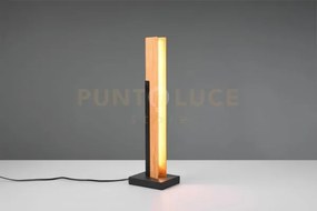 Kerala lampada da tavolo led legno naturale e metallo nero dimmerab...