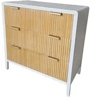 Cassettiera 3 Cassetti 80x40x82 cm Charley in Legno Bianco Nat