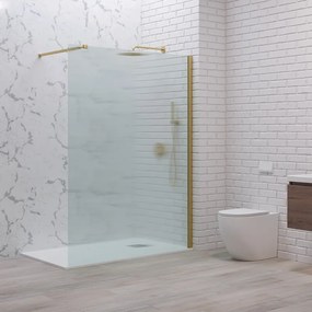 Parete walkin 100 cm vetro scanalato profilo oro spazzolato | KW1000FLG - KAMALU