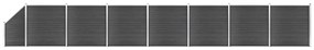 Set Pannelli di Recinzione in WPC 1311x(105-186) cm Nero